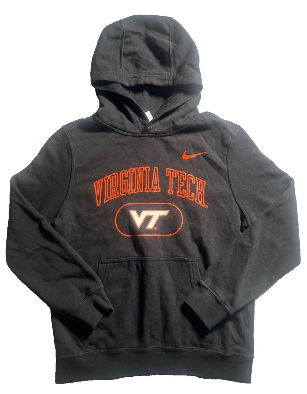 Nike Virginia Tech Hokies Youth Medium Hoodie Black Orange VT Pullover